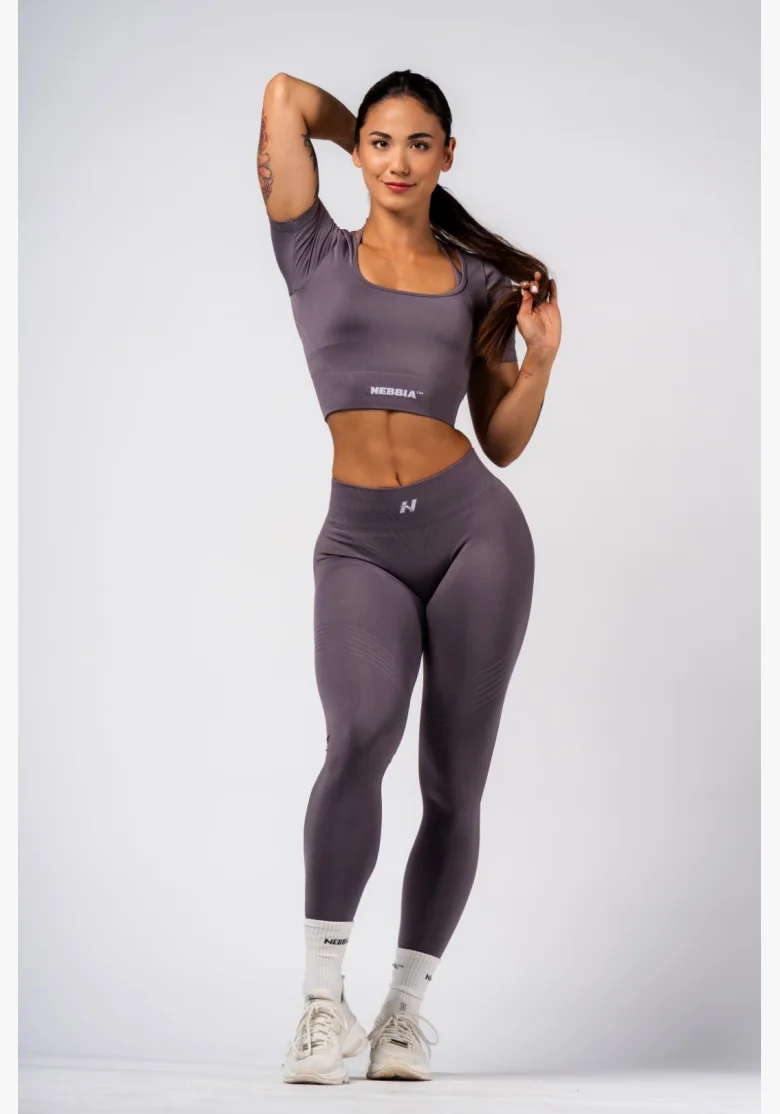 NEBBIA Top crop modellante seamless FLOW SEAMLESS grigio