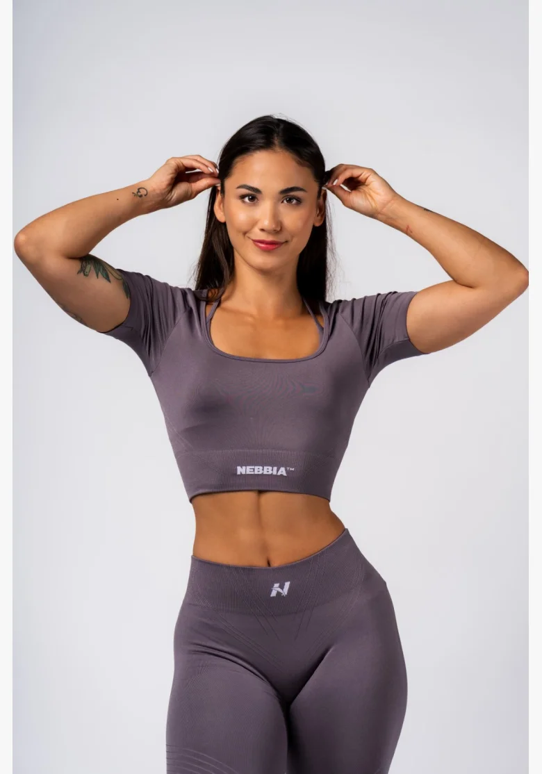 NEBBIA Top crop modellante seamless FLOW SEAMLESS grigio