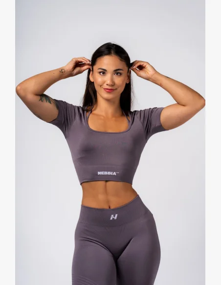 NEBBIA Top crop modellante seamless FLOW SEAMLESS grigio