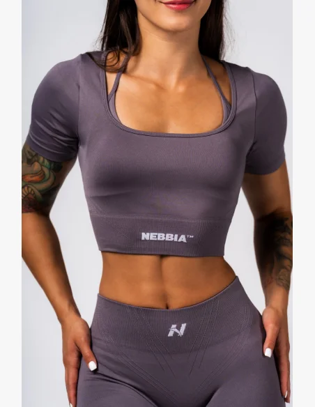 NEBBIA Top crop modellante seamless FLOW SEAMLESS grigio