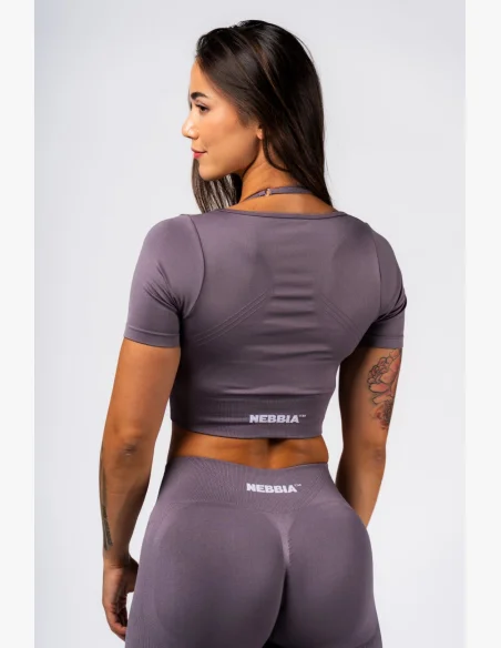 NEBBIA Top crop modellante seamless FLOW SEAMLESS grigio