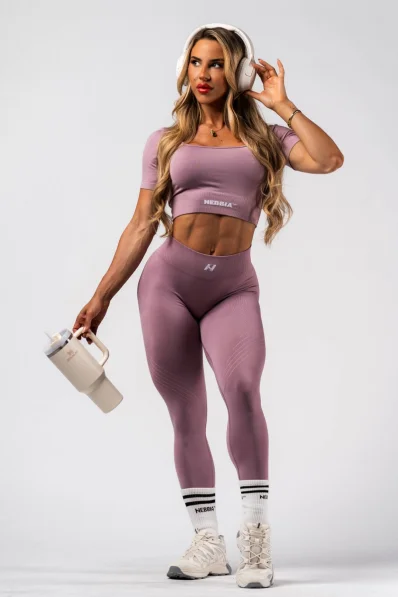 NEBBIA Top crop modellante senza cuciture FLOW SEAMLESS rosa