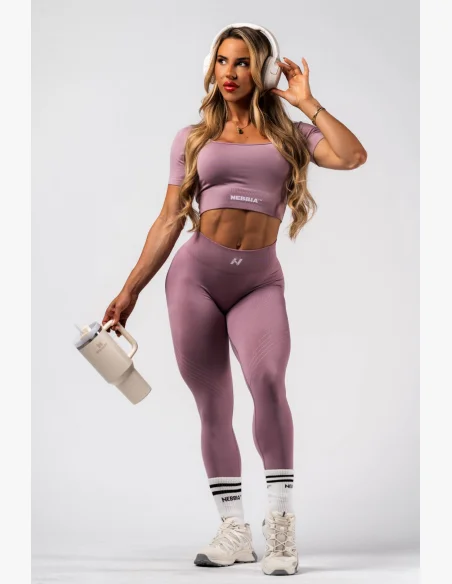 NEBBIA Top crop modellante senza cuciture FLOW SEAMLESS rosa