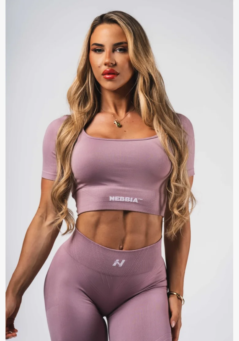 NEBBIA Top crop modellante senza cuciture FLOW SEAMLESS rosa