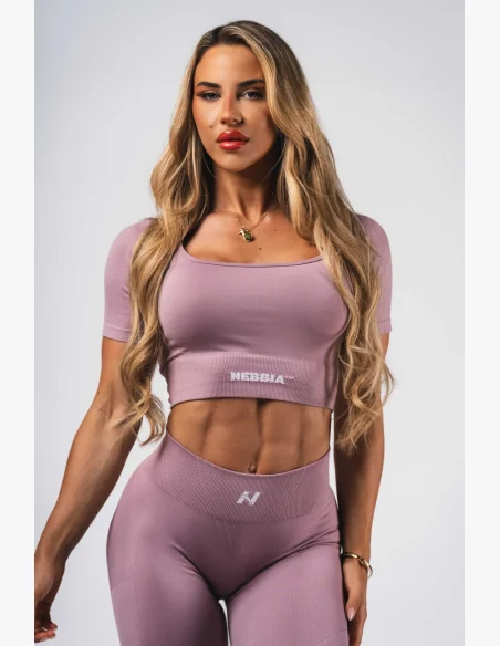 NEBBIA Top crop modellante senza cuciture FLOW SEAMLESS rosa