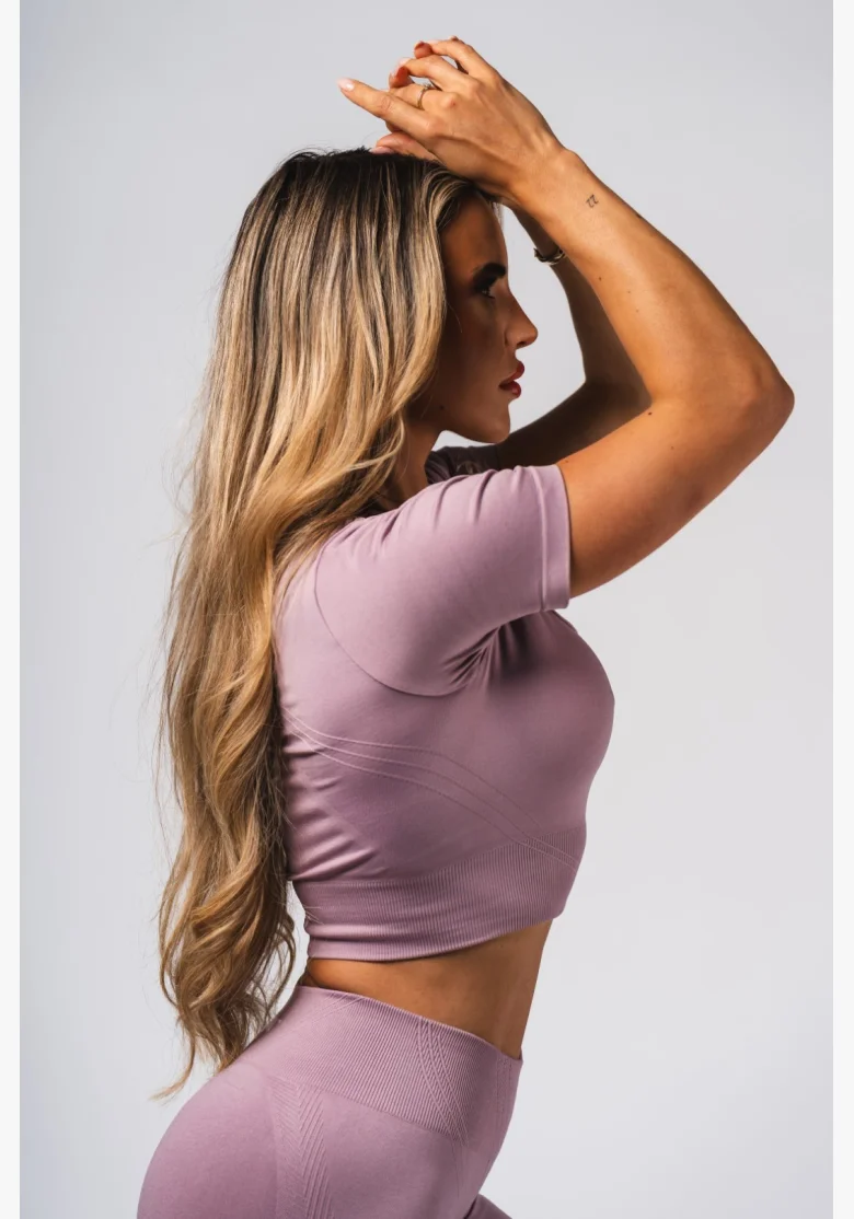 NEBBIA Top crop modellante senza cuciture FLOW SEAMLESS rosa