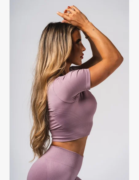 NEBBIA Top crop modellante senza cuciture FLOW SEAMLESS rosa