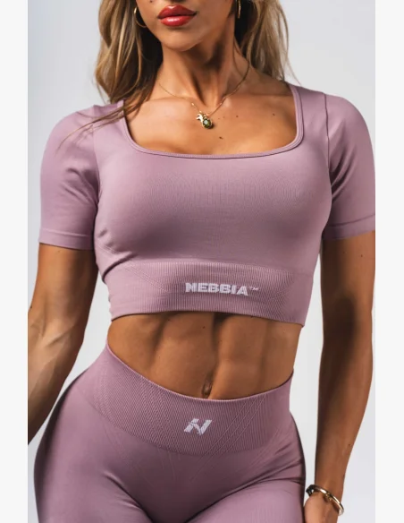 NEBBIA Top crop modellante senza cuciture FLOW SEAMLESS rosa