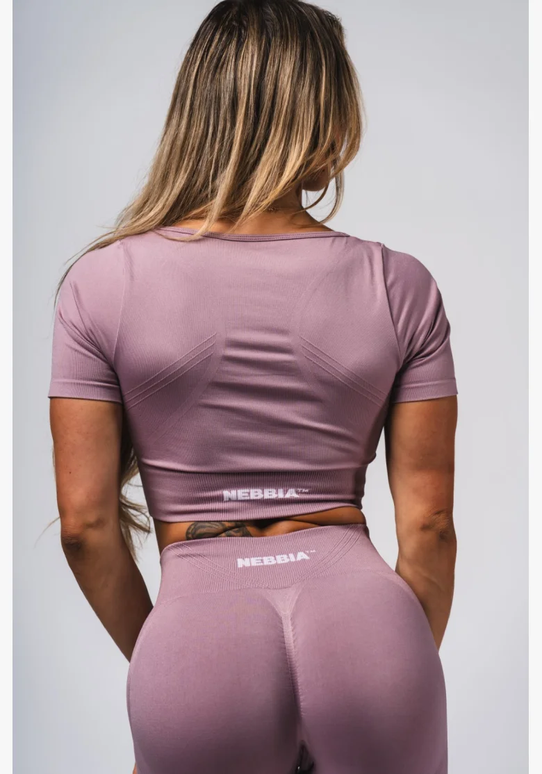 NEBBIA Top crop modellante senza cuciture FLOW SEAMLESS rosa