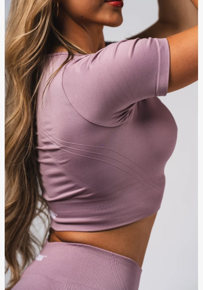 NEBBIA Top crop modellante senza cuciture FLOW SEAMLESS rosa