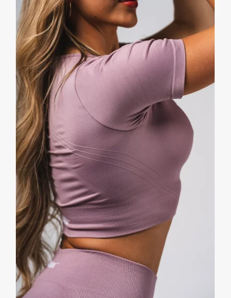 NEBBIA Top crop modellante senza cuciture FLOW SEAMLESS rosa