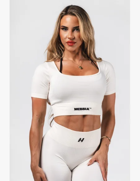 NEBBIA Top crop modellante senza cuciture FLOW SEAMLESS crema