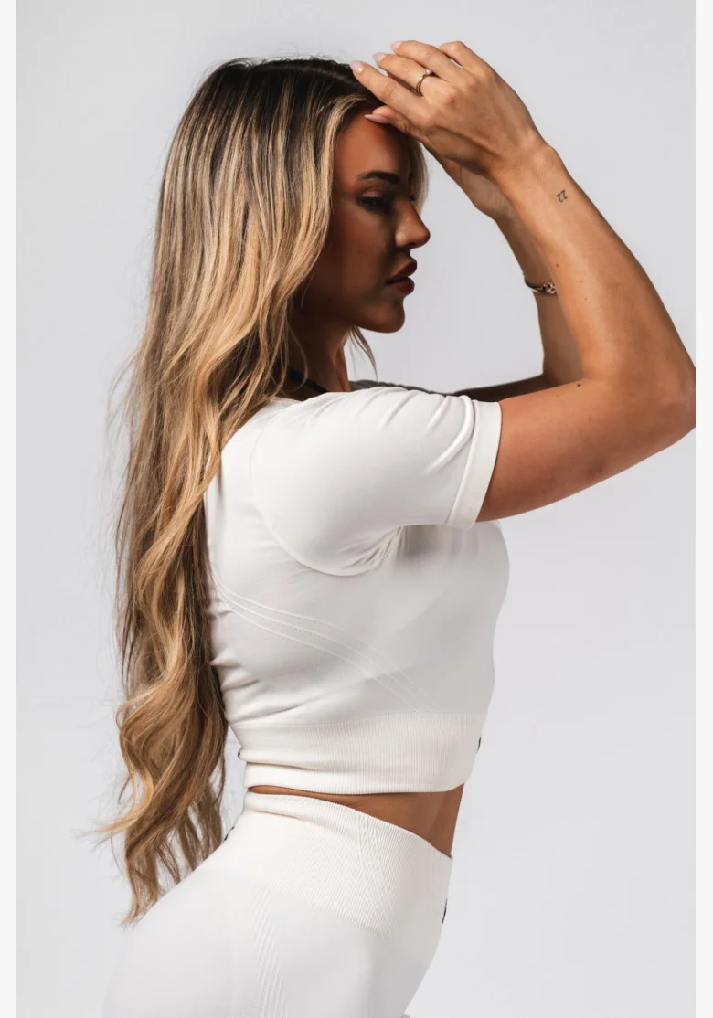 NEBBIA Top crop modellante senza cuciture FLOW SEAMLESS crema
