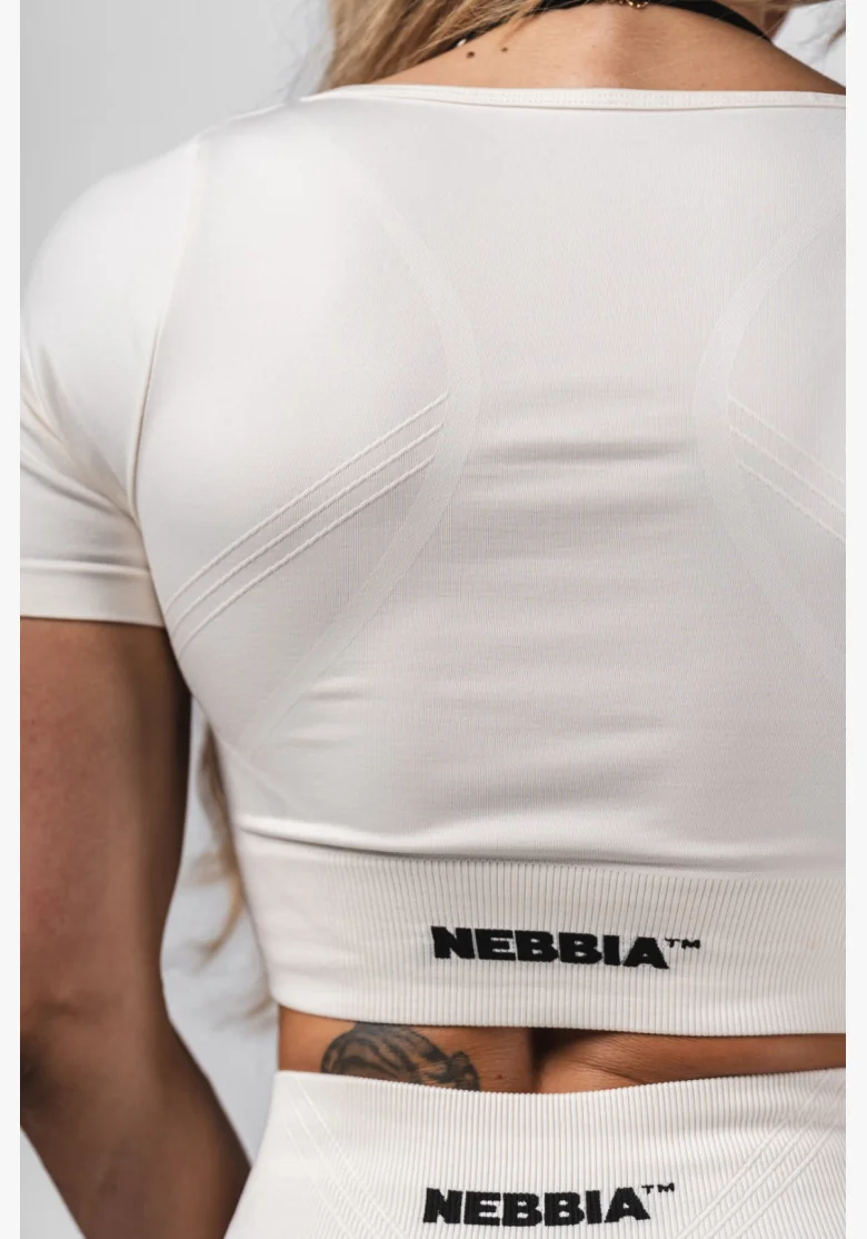 NEBBIA Top crop modellante senza cuciture FLOW SEAMLESS crema