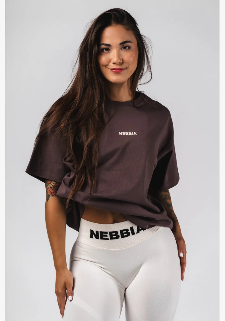 NEBBIA Maglietta oversize RESET marrone