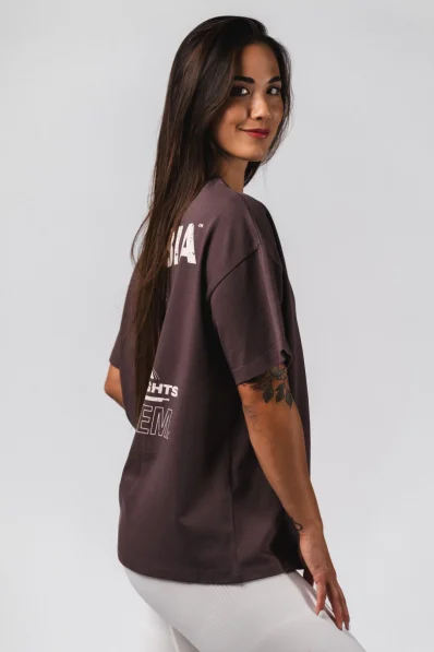 NEBBIA Maglietta oversize RESET marrone 2