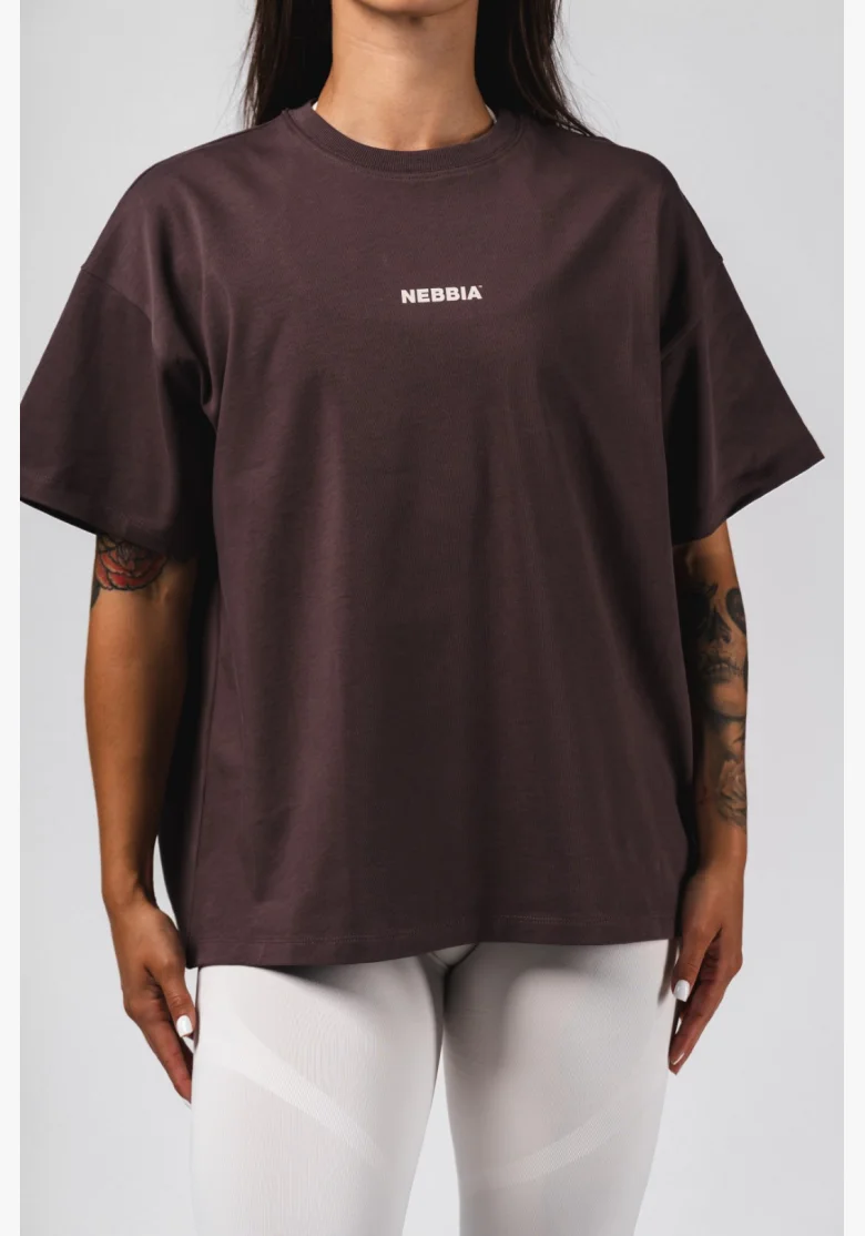 NEBBIA Maglietta oversize RESET marrone