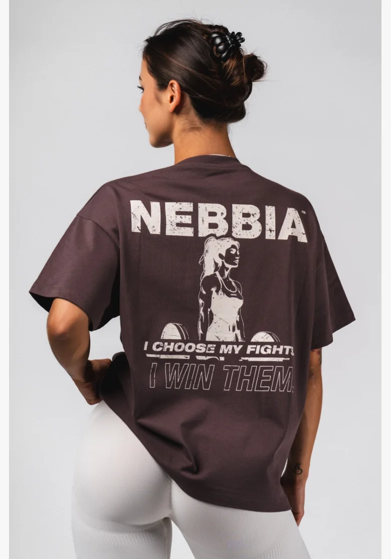 NEBBIA Maglietta oversize RESET marrone