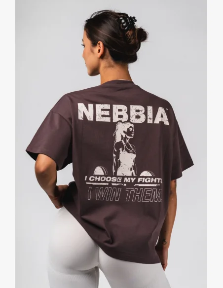 NEBBIA Maglietta oversize RESET marrone