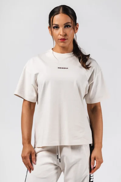 NEBBIA Maglietta oversize RESET crema