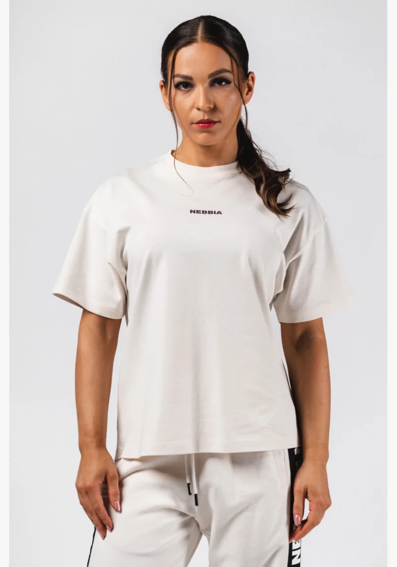 NEBBIA Maglietta oversize RESET crema