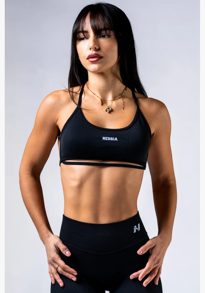 NEBBIA Open-back reggiseno sportivo POWER nero