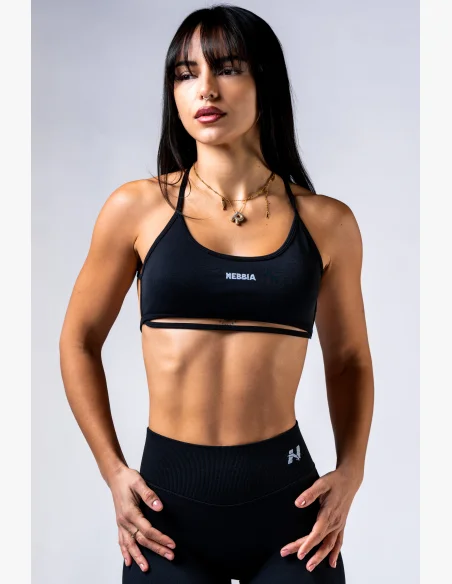 NEBBIA Open-back reggiseno sportivo POWER nero