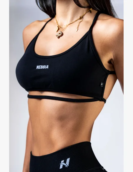 NEBBIA Open-back reggiseno sportivo POWER nero