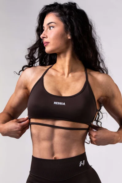 NEBBIA Open-back reggiseno sportivo POWER marrone