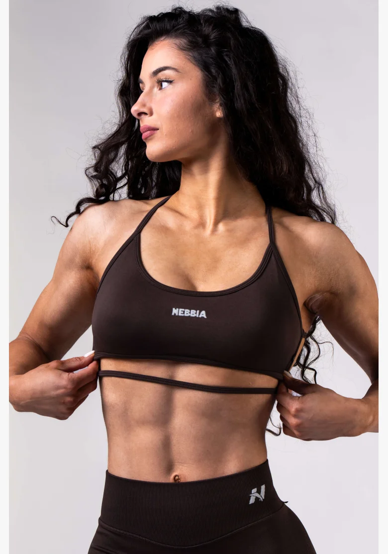 NEBBIA Open-back reggiseno sportivo POWER marrone