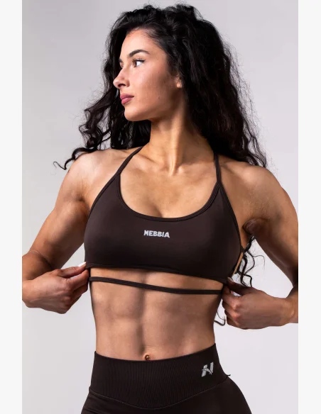 NEBBIA Open-back reggiseno sportivo POWER marrone