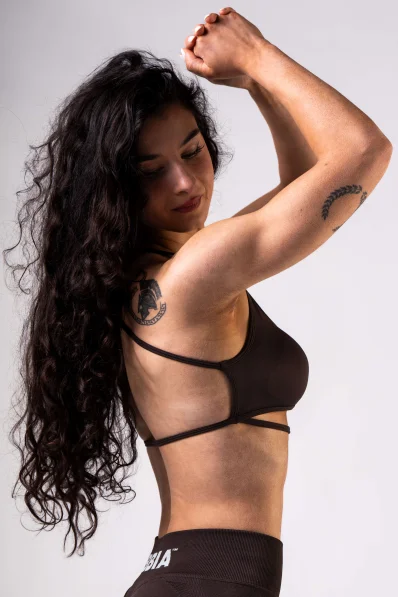 NEBBIA Open-back reggiseno sportivo POWER marrone 2