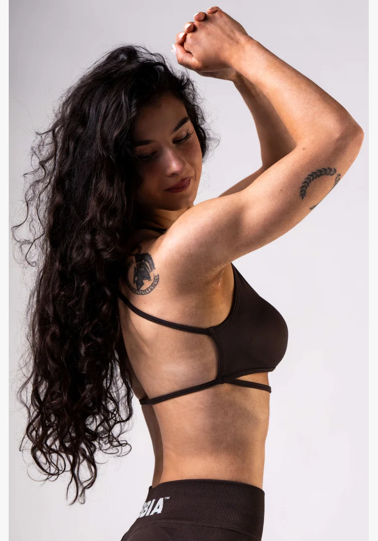 NEBBIA Open-back reggiseno sportivo POWER marrone