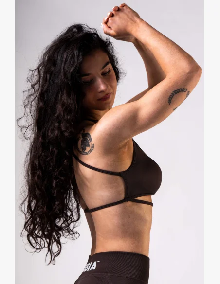 NEBBIA Open-back reggiseno sportivo POWER marrone