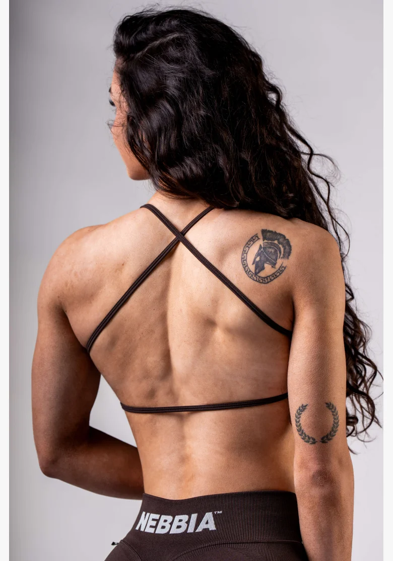 NEBBIA Open-back reggiseno sportivo POWER marrone