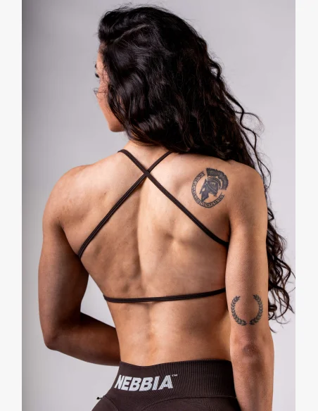 NEBBIA Open-back reggiseno sportivo POWER marrone