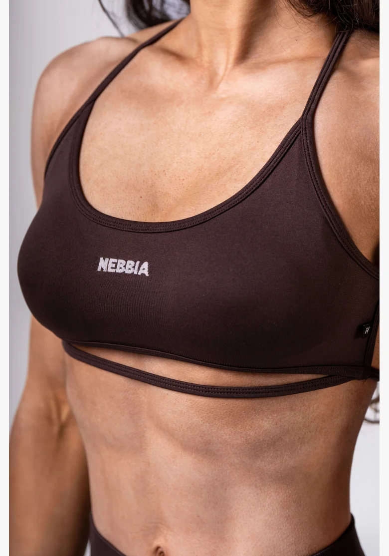NEBBIA Open-back reggiseno sportivo POWER marrone