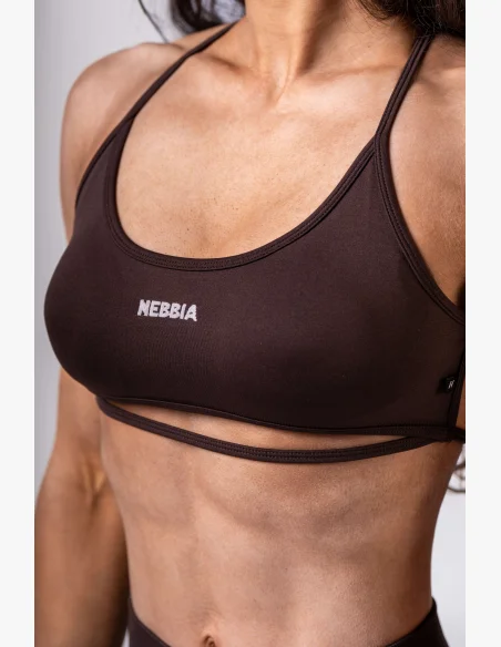 NEBBIA Open-back reggiseno sportivo POWER marrone