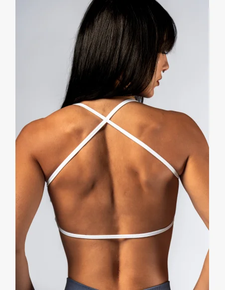NEBBIA Open-back reggiseno sportivo POWER bianco