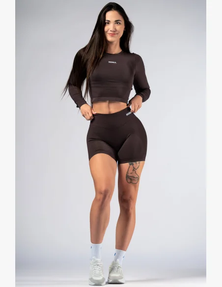 NEBBIA High-waist push-up shorts POWER marroni