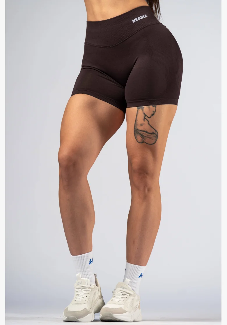 NEBBIA High-waist push-up shorts POWER marroni