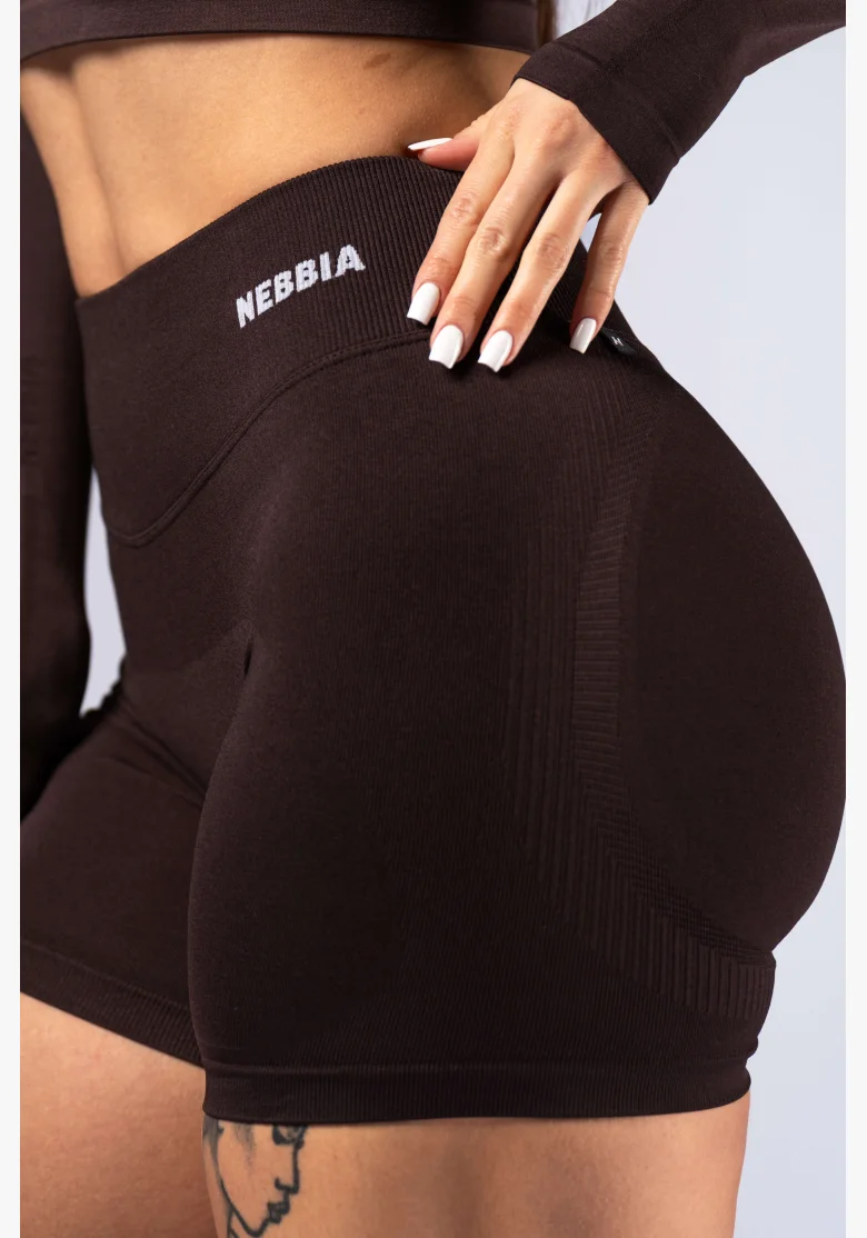 NEBBIA High-waist push-up shorts POWER marroni