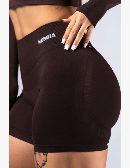 NEBBIA High-waist push-up shorts POWER marroni