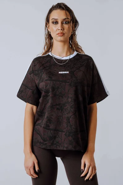 NEBBIA Maglietta rilassata POWER camo marrone