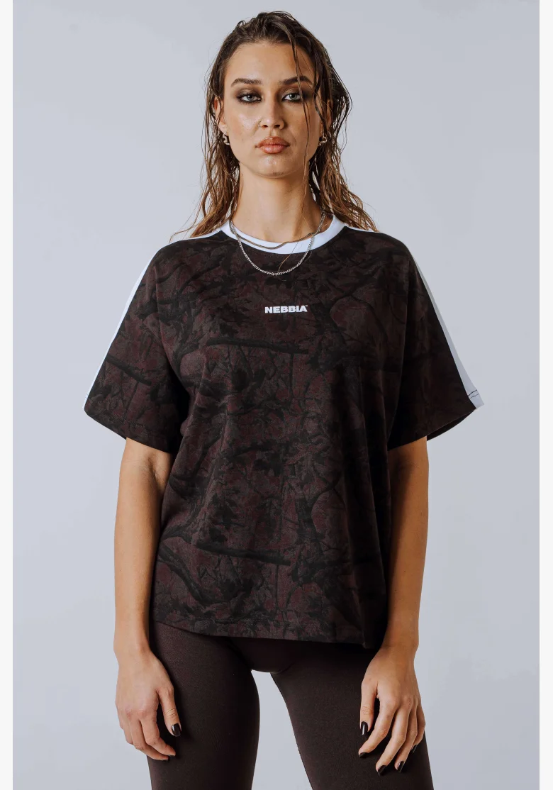 NEBBIA Maglietta rilassata POWER camo marrone