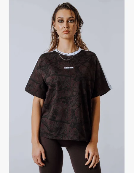 NEBBIA Maglietta rilassata POWER camo marrone