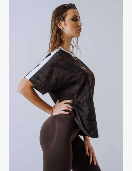 NEBBIA Maglietta rilassata POWER camo marrone