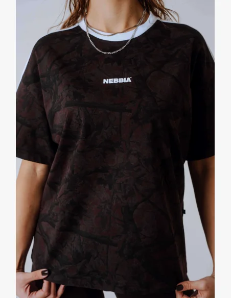 NEBBIA Maglietta rilassata POWER camo marrone