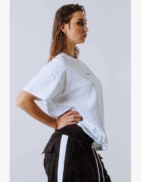 NEBBIA T-shirt POWER bianca a vestibilità rilassata