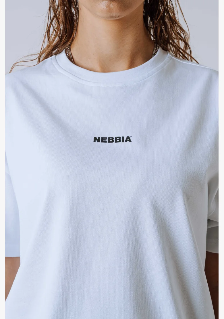 NEBBIA T-shirt POWER bianca a vestibilità rilassata